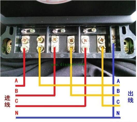 三相四線電子式電能表直通式如何接線？
