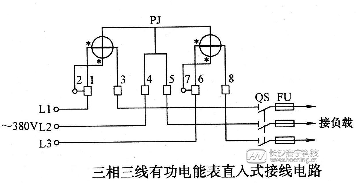 普通三相電表接線(xiàn)圖